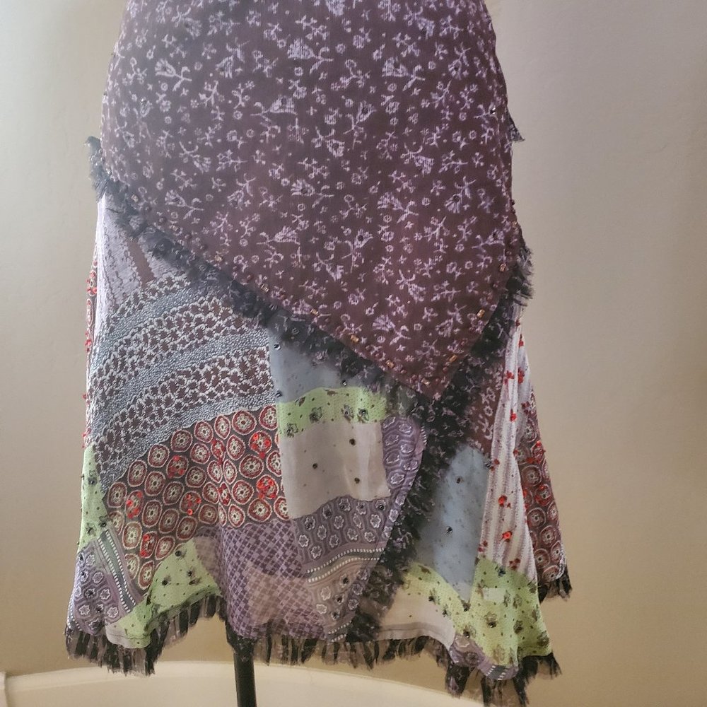 Chaudry KC Boho Patch Skirt NWT Petite S - Picture 2 of 9